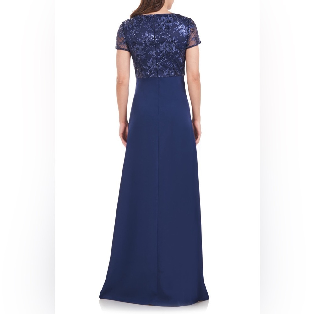 Rae Floral Embroidered Bow Detail A-Line Gown
JS Collections - Picture 2 of 13